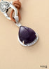 Boho Necklace, Purple Amethyst Teardrop Pendant